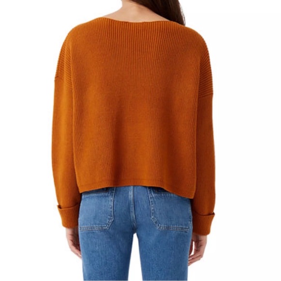 NWOT burnt orange French connection oversized/boyfriend sweater size S - Picture 2 of 8